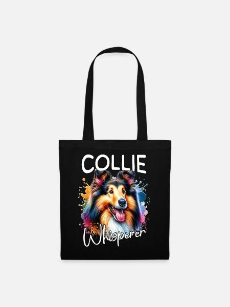 Langhaar Collie Flüsterer - Stoffbeutel - Schwarz