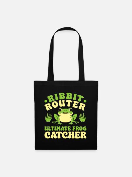 Frog Catcher Ribbit Router Frog - Stoffbeutel - Schwarz