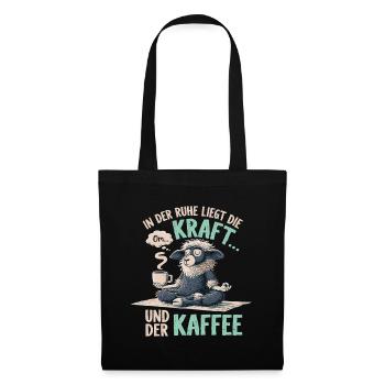 Yoga Schaf Kaffee Morgenmuffel Namaste - Stoffbeutel - Schwarz - Vorne