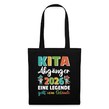 Kita Abgänger 2026 eine Legende Pirat - Stoffbeutel - Schwarz - Vorne