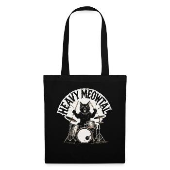 Katziger Drummer Heavy Metal - Stoffbeutel - Schwarz - Vorne