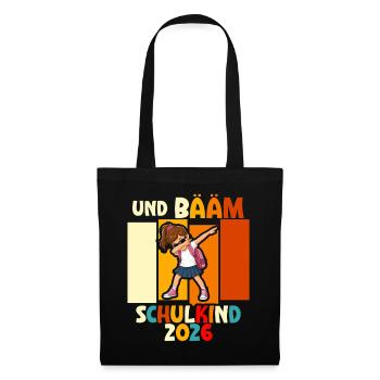 Schulanfang 2026 Einschulung Junge Mädchen Kita - Stoffbeutel - Schwarz - Vorne