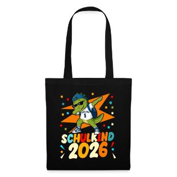 Schulanfang 2026 Einschulung Junge Mädchen Kita - Stoffbeutel - Schwarz - Vorne