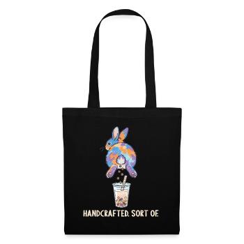 Cute Bunny Funny Boba Bubble Tea - Tote Bag - black - Front