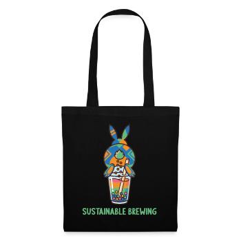 Cute Bunny Funny Boba Bubble Tea - Tote Bag - black - Front