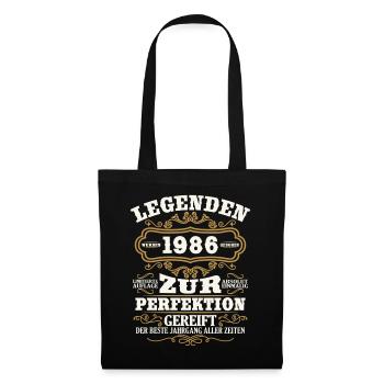 Legenden 1986 Vintage Geschenk zum 40. Geburtstag - Stoffbeutel - Schwarz - Vorne