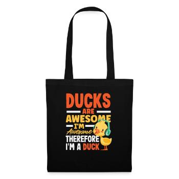 Motifs drôles de canards Citons amoureux de canards - Sac en tissu - noir - Devant