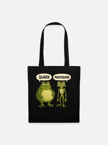 Quark Magerquark Lustige Frösche Für Froschfans - Stoffbeutel - Schwarz