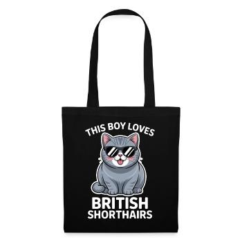 Dictons britanniques à poil court : cadeau drôle de chat - Sac en tissu - noir - Devant