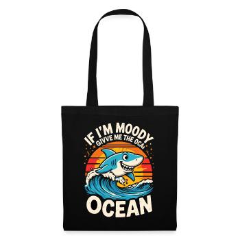 SI JE SUIS LUNATIQUE, DONNE-MOI L’OCÉAN Drôle de requin Océan - Sac en tissu - noir - Devant