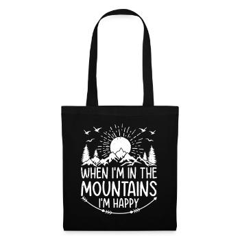 Quand je suis à la montagne, je suis heureux - Mountain Lov - Sac en tissu - noir - Devant