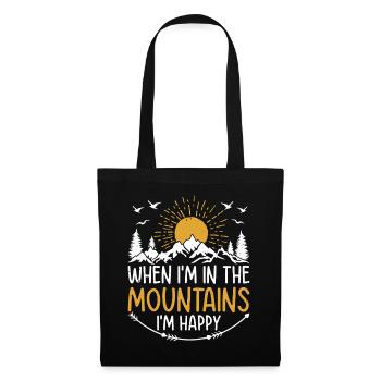 When I'm in the mountains I'm happy - Mountain Hik - Tote Bag - black - Front