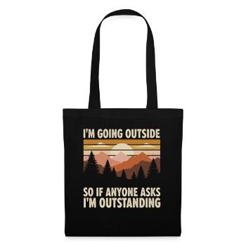 Je sors – Déclaration en plein air - Sac en tissu - noir - Devant