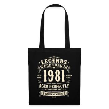 Cadeau pour le 45e anniversaire 1981 Homme Vintage Rétro - Sac en tissu - noir - Devant