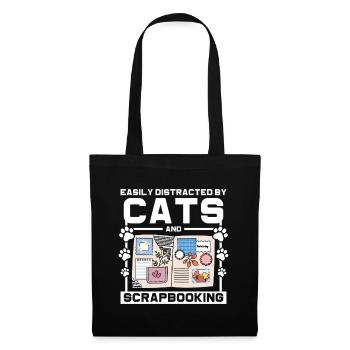 Chats et scrapbooking - Sac en tissu - noir - Devant