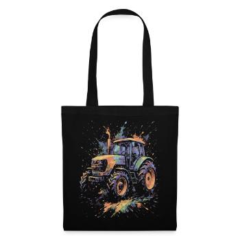Multicolor Farm Tractor Splash Art - Tote Bag - black - Front