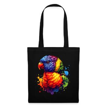 Motif de loriquet forestier - Sac en tissu - noir - Devant