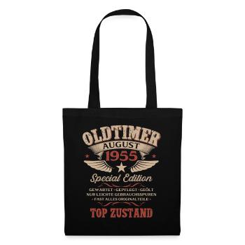 71. Geburtstag Geschenk Mann Oldtimer 1955 August - Stoffbeutel - Schwarz - Vorne