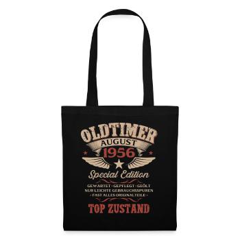 70. Geburtstag Geschenk Mann Oldtimer 1956 August - Stoffbeutel - Schwarz - Vorne