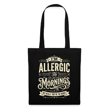 Vintage auquel je suis allergique le matin - Sac en tissu - noir - Devant