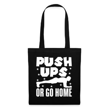 Les accros à la salle font des pompes ou des exercices de calistenie pour rentrer chez eux - Sac en tissu - noir - Devant