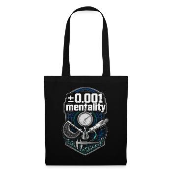 Mentalité d’opérateur de machine de découpe CNC Router 0.001 - Sac en tissu - noir - Devant
