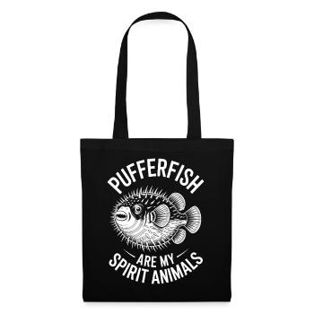 Puffer Fish Sayings Funny Puffer Fish Gift - Tote Bag - black - Front