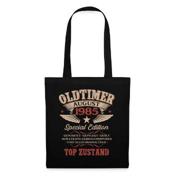 41. Geburtstag Geschenk Mann Oldtimer 1985 August - Stoffbeutel - Schwarz - Vorne