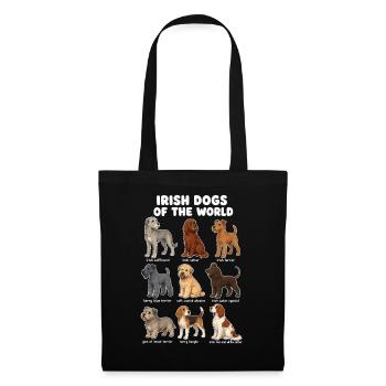 Diagramme de dessin animé mignon des races de chiens irlandais - Sac en tissu - noir - Devant