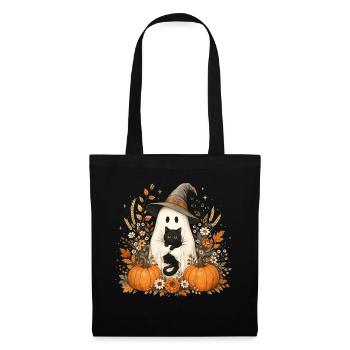 Halloween, Ghost, Black Cat - Tote Bag - black - Front