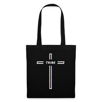 Tekno Tribe Cross – Teuf Free Party Rave - Stoffbeutel - Schwarz - Vorne