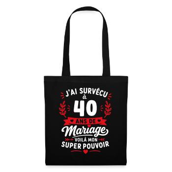 Survivant du mariage à 40 ans - Sac en tissu - noir - Devant