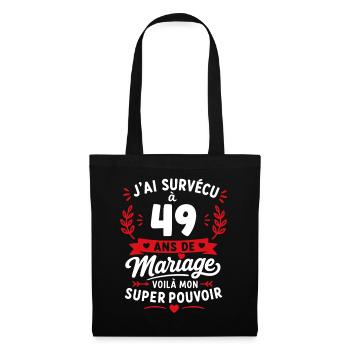 49 Ans de Mariage: Super Pouvoir - Sac en tissu - noir - Devant