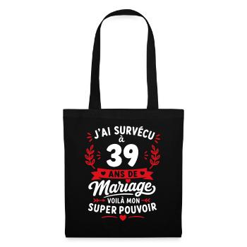 Survivre à 39 ans de mariage - Sac en tissu - noir - Devant