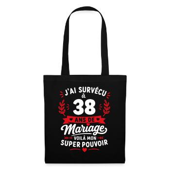Survécu à 38 ans de mariage - Sac en tissu - noir - Devant