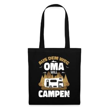 Aus dem Weg Oma campt - Stoffbeutel - Schwarz - Vorne