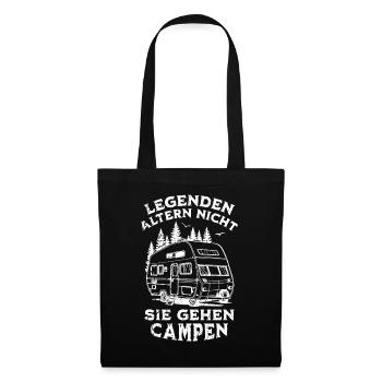 Legenden gehen campen - Stoffbeutel - Schwarz - Vorne