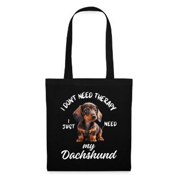 Dackel-Therapiehund - Stoffbeutel - Schwarz - Vorne