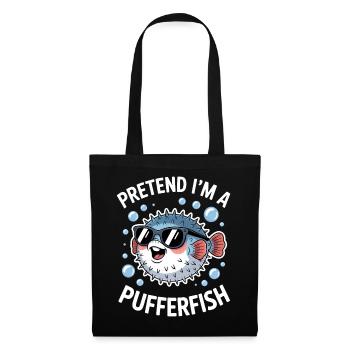 Kugelfische Sprüche Lustiges Kugelfische Geschenk  - Stoffbeutel - Schwarz - Vorne