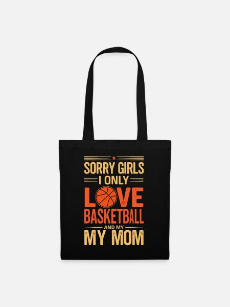 Basketballliebe Und Mama - Stoffbeutel - Schwarz