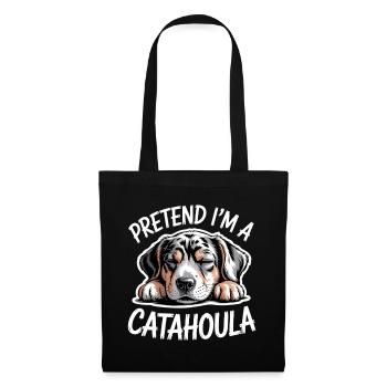 Louisiana Catahoula Leopard Dog Spruch Geschenk - Stoffbeutel - Schwarz - Vorne