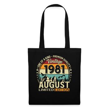 Cadeau du 45e anniversaire Mari Original 1981 août - Sac en tissu - noir - Devant