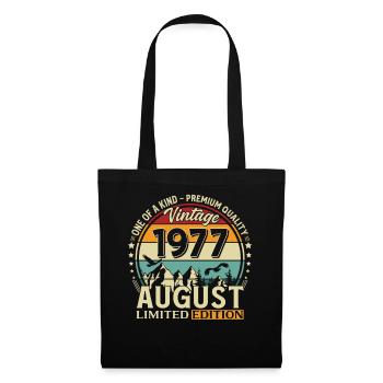 49. Geburtstag Geschenk Mann Original 1977 August - Stoffbeutel - Schwarz - Vorne