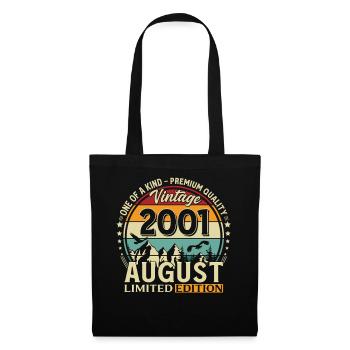 25. Geburtstag Geschenk Mann Original 2001 August - Stoffbeutel - Schwarz - Vorne