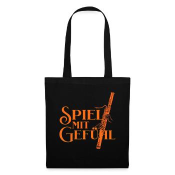 Fagott -Spiel mit Gefühl für Fagottist Fagottistin - Stoffbeutel - Schwarz - Vorne