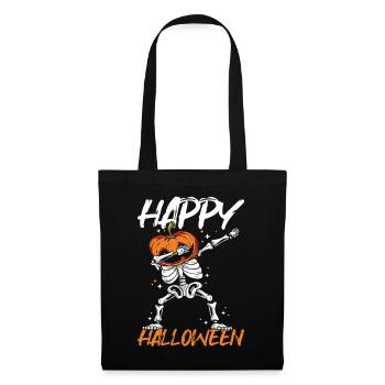 Joyeux Squelette d’Halloween Dab dan Citrouille - Sac en tissu - noir - Devant