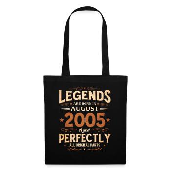 21. Geburtstag Geschenk Mann Legende August 2005 - Stoffbeutel - Schwarz - Vorne
