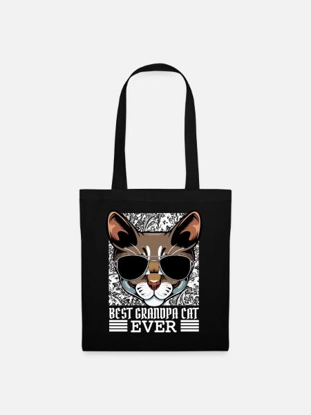 Best Grandpa Cat Ever - Stoffbeutel - Schwarz