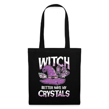 Sorcière a intérêt à avoir mes cristaux pour ensorceler Kristalle - Sac en tissu - noir - Devant