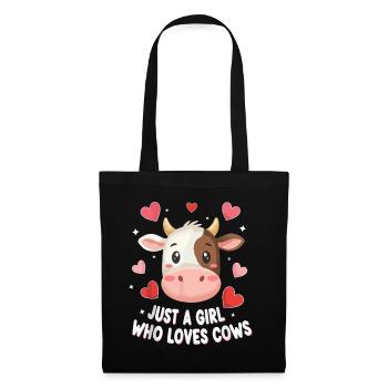 Cow love: A girl loves cows - Tote Bag - black - Front